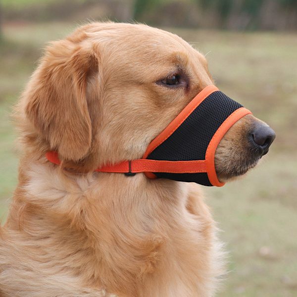 Anti-bite Mesh Nosparti För Hund Justerbart Andas Hund Cover För Utomhus Grey M