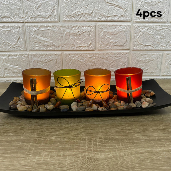 Chic Rustik stil Ljusstakar Romantisk Valentines Dekorativ För Soffa Matbord Center Dekor Three Color 4pcs