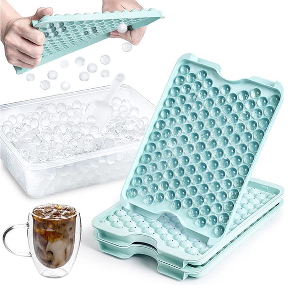 Stor kapacitet Mini Ice Ball Form Set Återanvändbara Kylskåp Iskuber Box DIY Ice Drinking Tool a