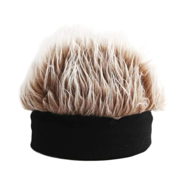 Rolig stickad peruk cap för män Mode andas mjuka hattar för män Manliga tonåringar Black Coffee