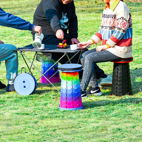 Bärbar hopfällbar teleskopisk pall, lätt och enkel att bära, stol för utomhuscamping RGB Yellow