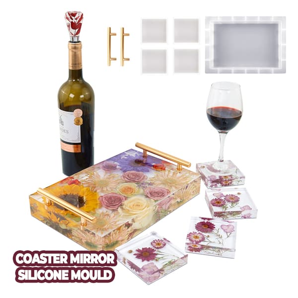 Silikonhartsbricka Stencil för DIY Crafts Serveringsbräda för att göra fruktbricka SET