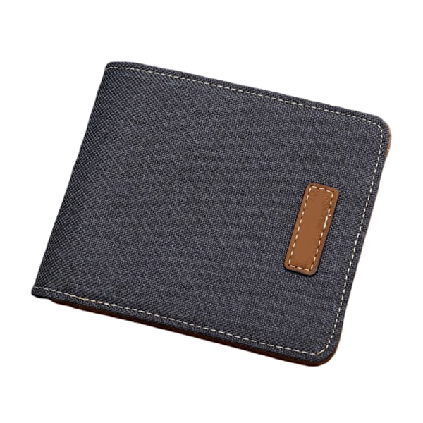 Kort canvas plånbok herr Japansk koreansk version Casual Retro Pengar Klämma Horisontell Slim Card Horder Ash Vertical Section