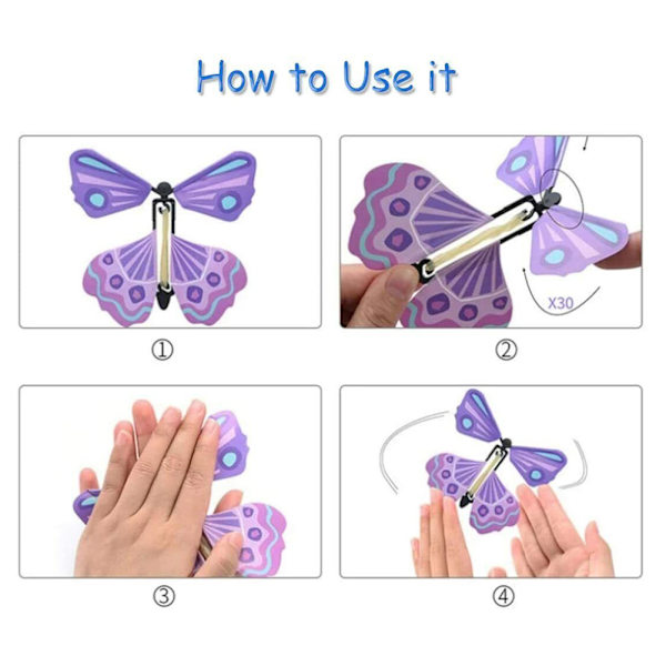 Magics Flying Butterflys Card Toy Portable Funny Magics Pusselleksak för barn Barn Pojke Flicka