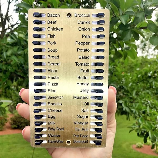 Inköpslistor i metall med skjutflikar Heavy Duty Shopping Memo Boards Present till födelsedag