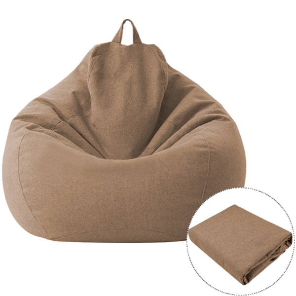 Bean Bag Cover Lazy Sofa Bekväm enfärgad Solstol Bean Bag Cover för vardagsrum Heminredning Brown 85*105cm