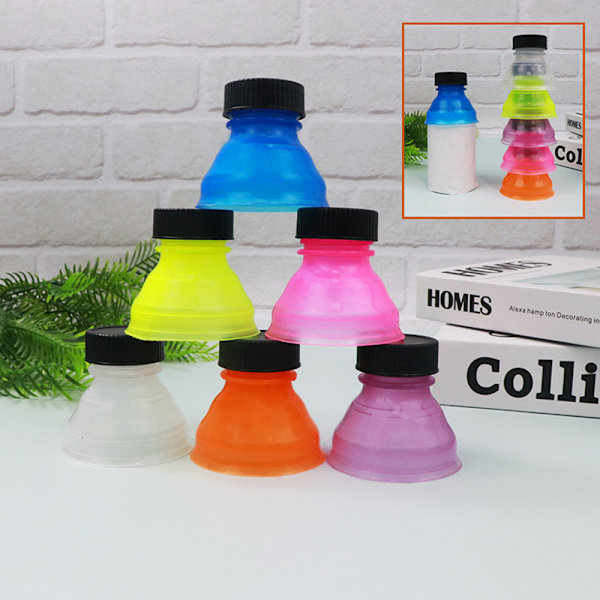 6 st Sodaburk Plastförseglade lock Set Bärbara läckagesäkra flasklock för fester picknick 6pcs