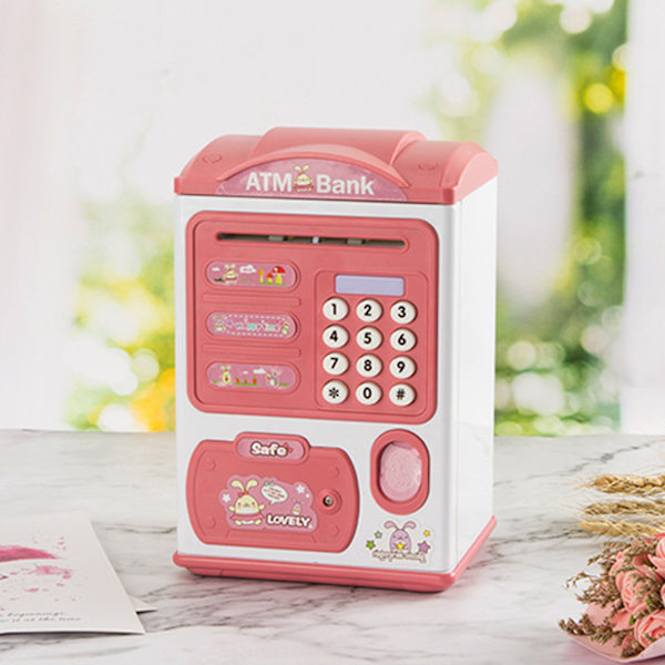 Simulering Fingeravtryck Lösenord Piggys Bank Snygg lättviktsmyntbank för myntsnacks Pengar Blue