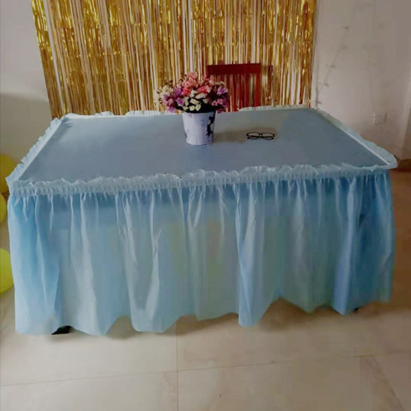 Vattentät oljetät duk Återanvändbar bordskjol rektangel cover för festbröllopsbankett Dark Blue Table Cloth   Table Skirt