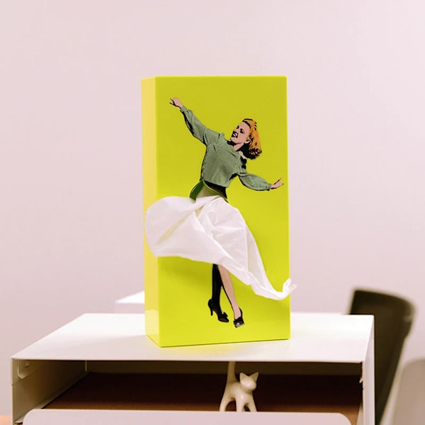 Flying Skirt Tissue Box Cover Härlig dekorativ bordsskiva Tissue Box för hemmet sovrum Yellow