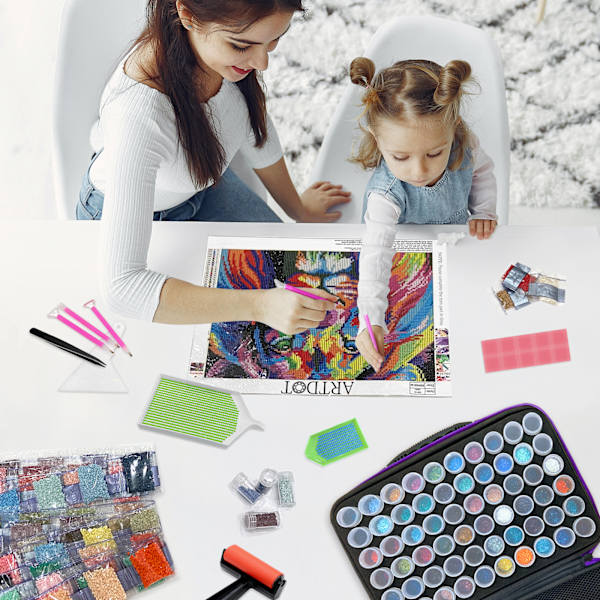 Diamantmålningsverktyg Tillbehör Förvaringslåda 7/15/30/60 Slot Pärlor Förvaringsflaskor Case för DIY diamond painting with Tools & 60 Bottles