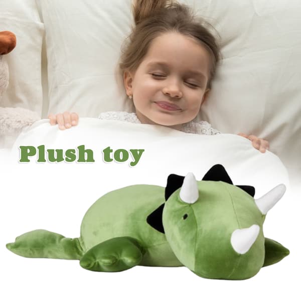Tecknad dinosaurie plyschleksaker Elastisk bedårande kudde docka stor prydnad Green 35cm