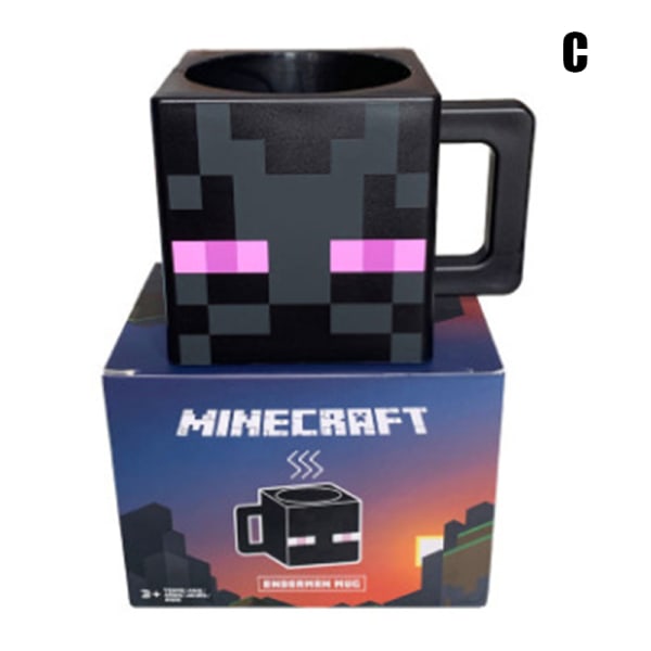 Minecraft 3D-karaktär fyrkantig mugg 230 ml samlarminne och underbar kaffemugg present till fläkten D