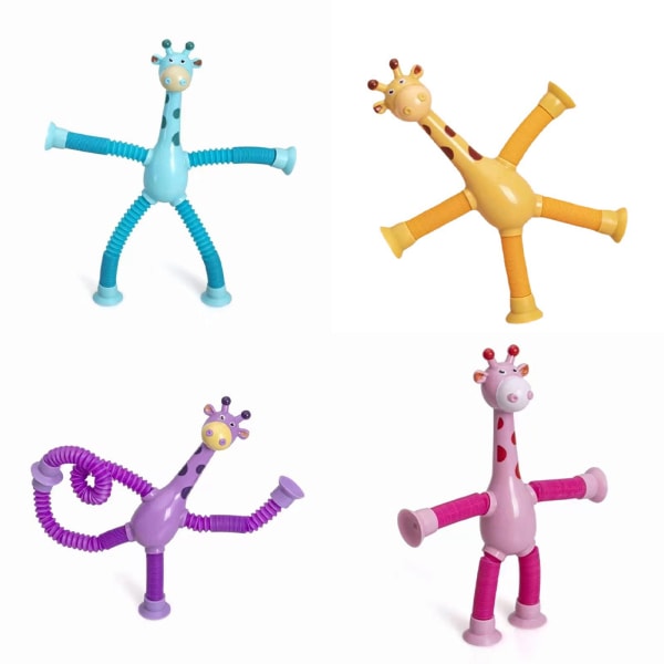 Barns Leksak Giraff med Teleskoprör & Sugkoppar Baby Fidget Toys Yellow  cfc8 | Yellow | Fyndiq