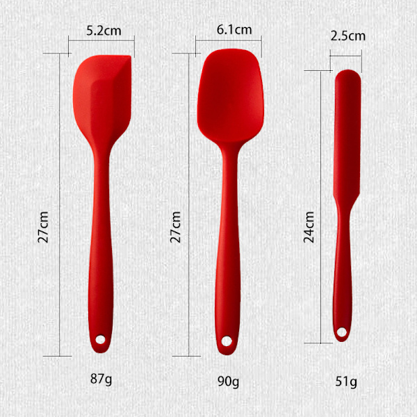 6st silikonspadar Set Värmebeständig non-stick bakredskap Set för matlagning Bakning Mixa Köksmaterial Black