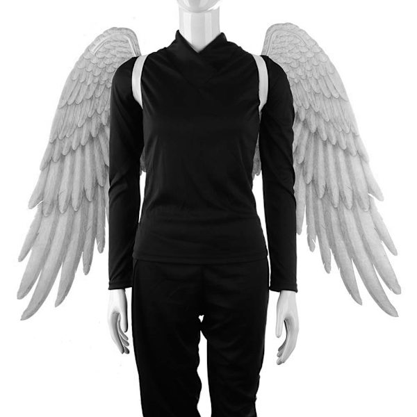 Halloween 3D Angel Devil Big Wing Carnival Party Performance Prop för män kvinnor Black