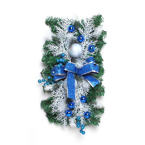 Sladdlös Prelit Stairway Swag Trim Lights Up Jultrappdekoration LED-krans Prelit Stairway Swag Trim Garland Blue A1pcs