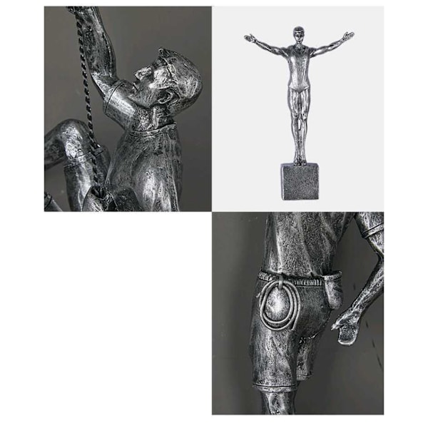 Väggdekoration Nordisk stil Retro Man Klättervägg Bakgrund Väggdekorationer Hängande staty Vardagsrum Bakgrund Silver Embroidery C