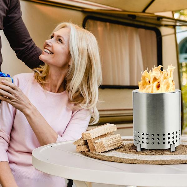 Mini bordsskiva Fire Pit spis Lätt att använda Grillar Tillbehör Lätt att använda Grillar Tillbehör Silver