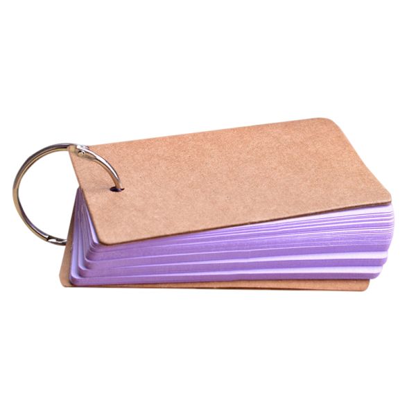 Bärbar spänne Pärm Anteckningar Flash-kort Memo Pads DIY Blank Card Brevpapper Purple