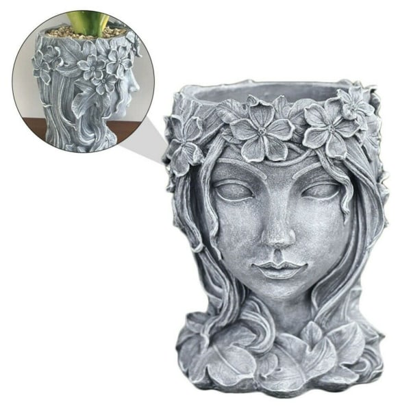 1 st Girl Shape Planter Flicka Blomkruka Suckulent Blomkruka Trädgård Planter Inredning Gray