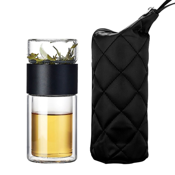 Glas vattenflaska dubbla lager tevattenflaska infuser tumbler Drinkware Smart flaska tefilter Black