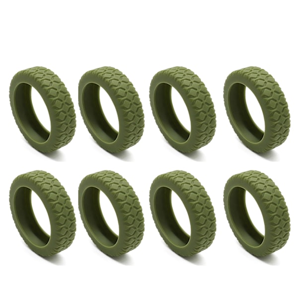 Hjulskydd i silikon för resväskor, tysta, skyddande, minskar buller, anti-scratch, bagageskydd Military Green 8pcs