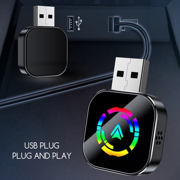 Trådløs CarPlays Adapter Lagfri Forbindelse Stabil Trådløs Androids Auto Adapter Med Stemmestyringsfunktion Silver White Label