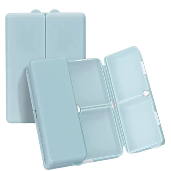 Daily Medicine Organizer 7 fack Bärbar tablettfodral Case Medicin Organizer Vikbar design tablettlåda Blue