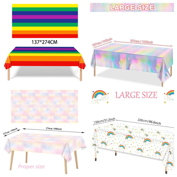 Färgglad engångsduk för flickor Födelsedag Modeskrivbord Dekorativa prydnadsföremål för familjesammankomst Bohemian Tablecloth 137*274cm