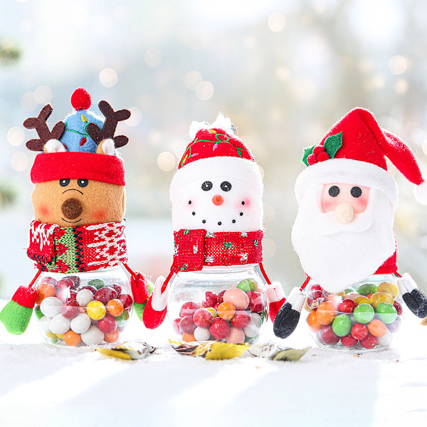 Christmas Cookie Treat Burk Plyschdocka Klar Socker Godis Snack Container Festival Party Hemprydnad Barns Stuff Present Elk