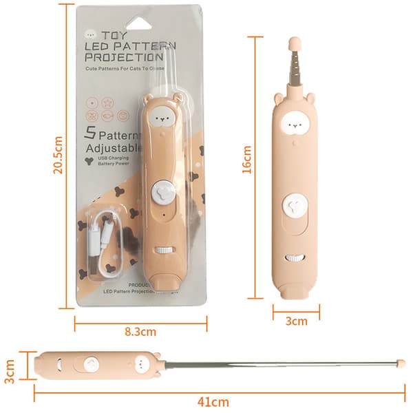 Teleskopisk Cat Pointer Toy USB Uppladdningsbar Infraröd Laser Light Funny Cat Stick Laser Pointer Pink