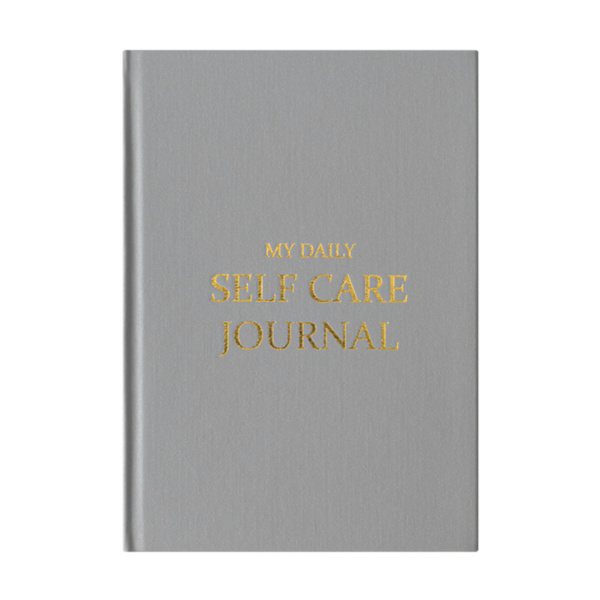 A5 Daily Self Care Journal med guldfolie Enkel stil kakel anteckningsbok present till vänner familj Grey