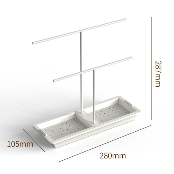 Segelbåtsformad avloppsstativ för Rag Heavy Duty Diskbänksfäste för hemmabadrum White