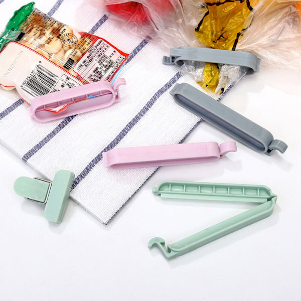 12 st/ set Snack Bag Sealer Färsk mat Förvaringspåse Clips Köksverktyg Tillbehör Mini tätningsklämma med 3 storlekar 3 färg
