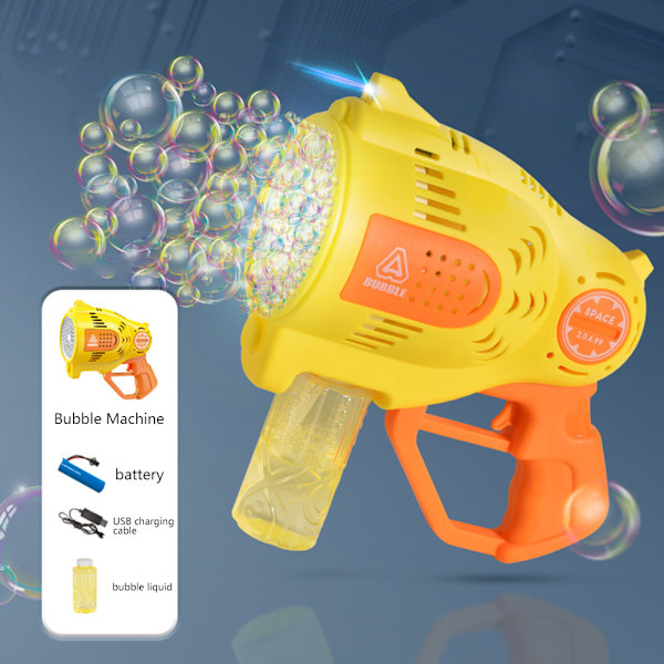 57/139 hål handhållen elektrisk bubbelmaskin med lampor Multifunktionell rolig bubbelmaskin för utegård