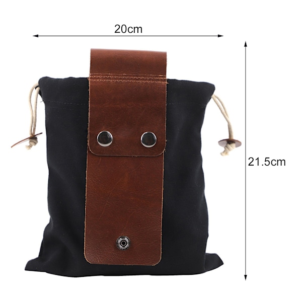 Hopfällbar Canvas-bältesväska för vandring Bärbar hopfällbar foderpåse Fanny Pack Utomhus handsfree fruktplockningsväska Black