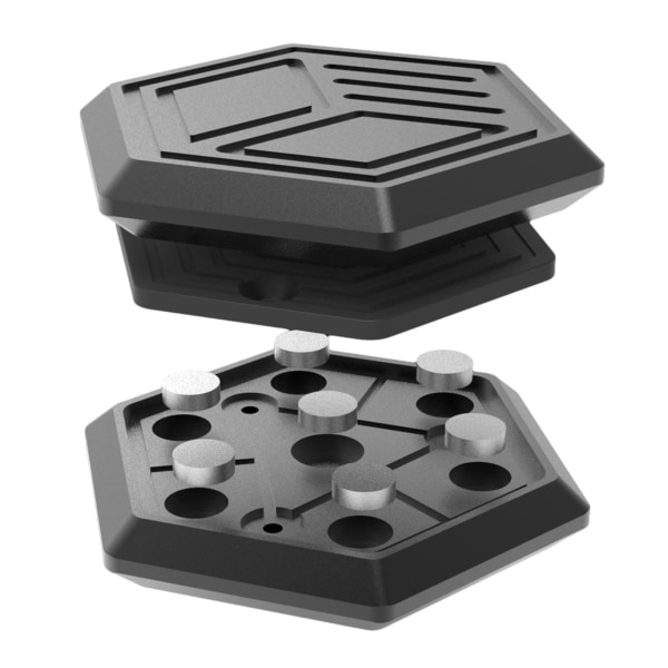 Hexagonal Form Fidgets Slider Roterbar Stress Relief Push Card leksak för utomhusbruk Black
