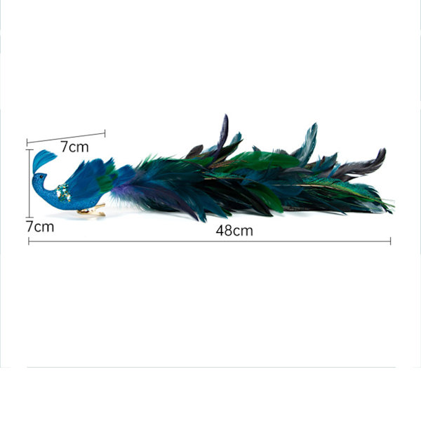 Christmas Simulation Peacock Pendant Long Tail Peacock Xmas Tree Hängande Dekor 2
