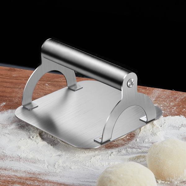 Baconpress i rostfritt stål Multipurpose Manuell Hamburger Patty Press Praktiska köksprylar Round