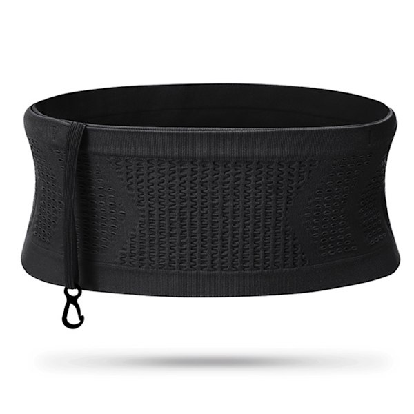 Multifunktionell stickad andningsbar dold midjeväska bärbar svettabsorberande paket för ridning fitness Black M