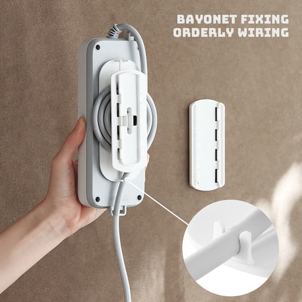 Väggmonterad Power Strip Hållare Punch Free Socket Wire Manager Heavy Duty Plug Storage Rack White