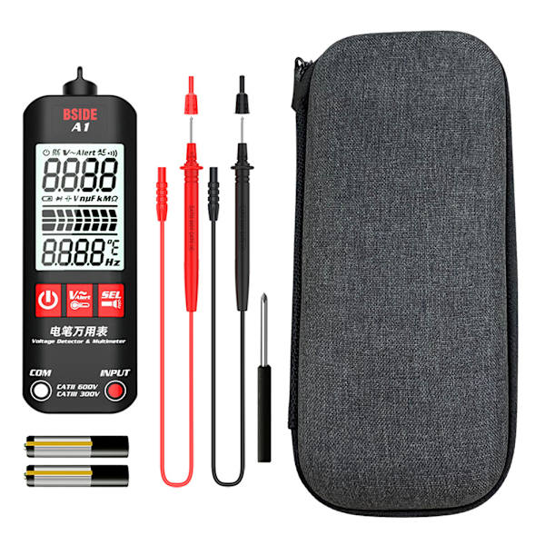 Digital multimeter med ficklampa, anti-brännspänningsmätare detektor, multifunktionstestare