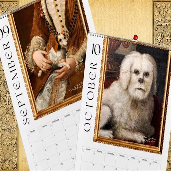 2024 Ugly Dog Hängbar Väggkalender Månatlig visningskalender för hemmastudiekontor 2024