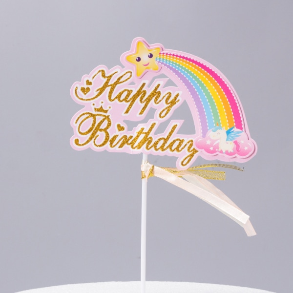 Cake Toppers Söta färgglada tårtdekorationer Festtillbehör för födelsedagsbröllopsfest A