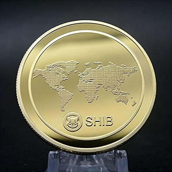 Shib Token Mynt Med Case Metall Shiba Inu Minnesmynt Guld/Silverpläterade Mynt Souvenir För Samlare Silver