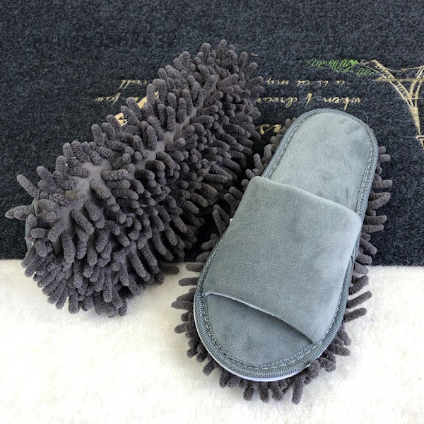 Mopp Tofflor Lazy Floor Fotstrumpor Skor Snabbpolering Rengöring Dammtofflor Grey