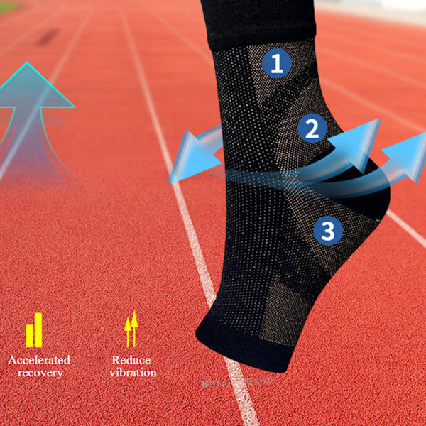 Svettabsorberande kompressionsstrumpor som andas Mjuka färgfasta strumpor för fitness Pure Black Wristband L xl
