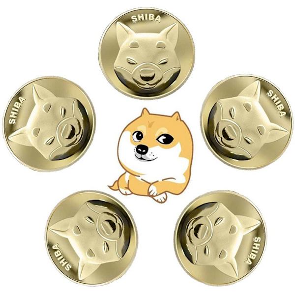 Shib Token Mynt Med Case Metall Shiba Inu Minnesmynt Guld/Silverpläterade Mynt Souvenir För Samlare Silver