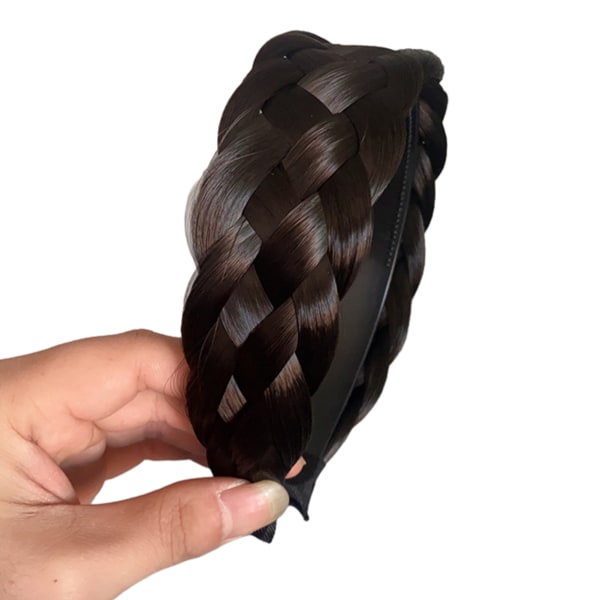 Kvinnor Fläta Form Hårband Förtjusande Tjocka hårbåge för hårtillbehör Black Brown